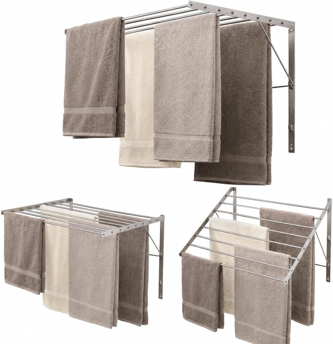 Smartsome Wall Mounted Clothes Drying Rack, 30" Wide