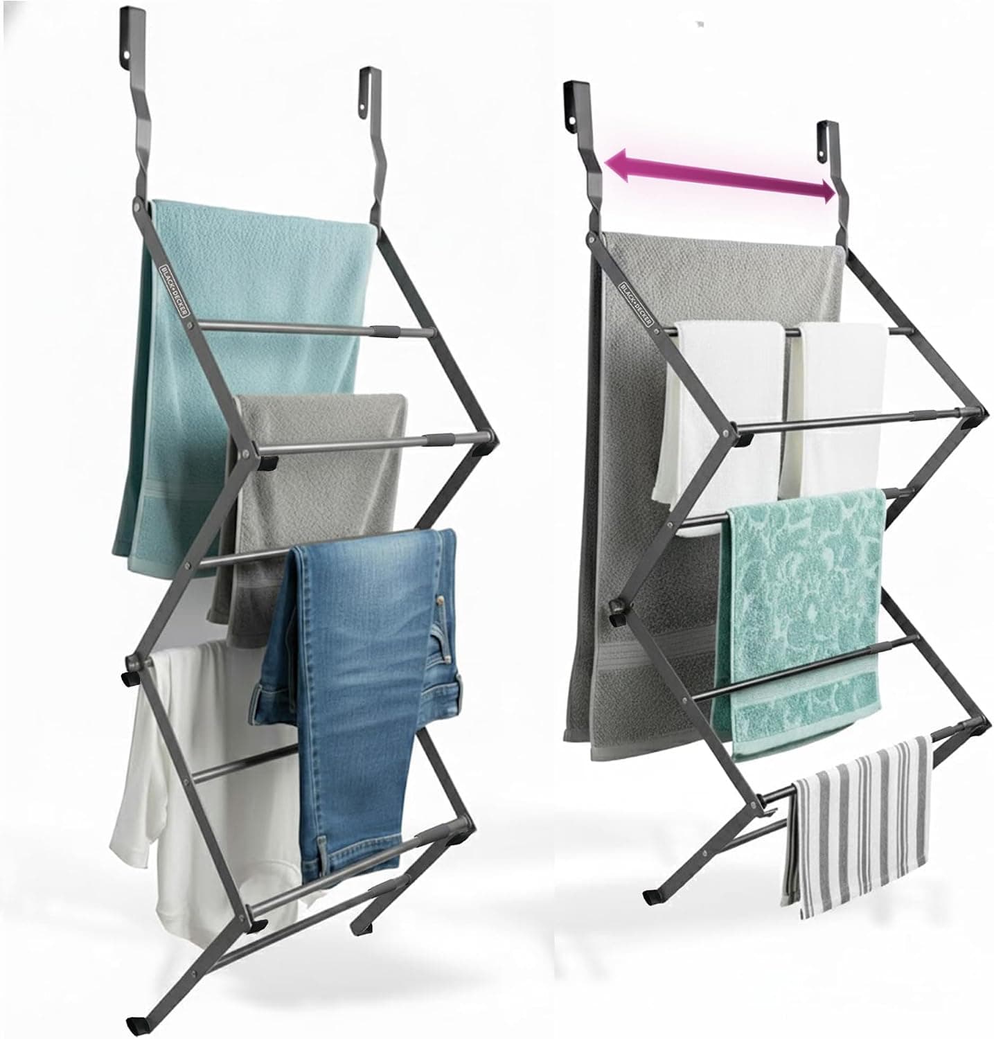 BLACK+DECKER Over The Door Expandable Telescopic Drying Rack
